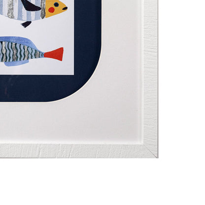 Mercana - Patterned Fish I by Victoria Barnes a Hand Embellished Textured Framed Art Print Matted under Glass - 13710 view 3