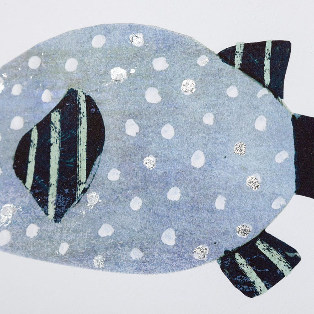 Mercana - Patterned Fish I by Victoria Barnes a Hand Embellished Textured Framed Art Print Matted under Glass - 13710 view 7