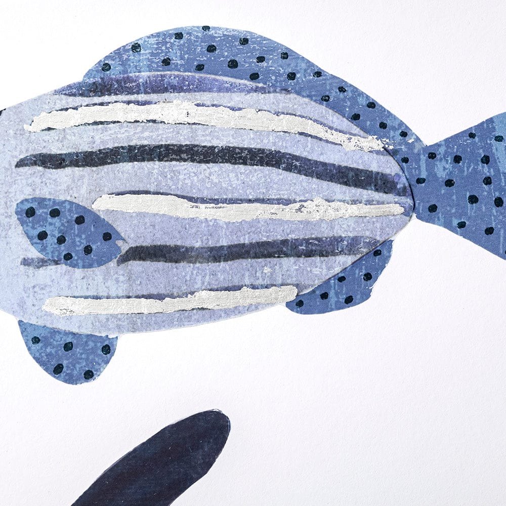 Mercana - Patterned Fish II by Victoria Barnes a Hand Embellished Textured Framed Art Print Matted under Glass - 13711 view 7