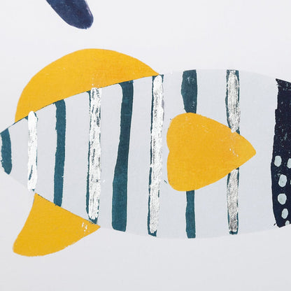Mercana - Patterned Fish II by Victoria Barnes a Hand Embellished Textured Framed Art Print Matted under Glass - 13711 view 8