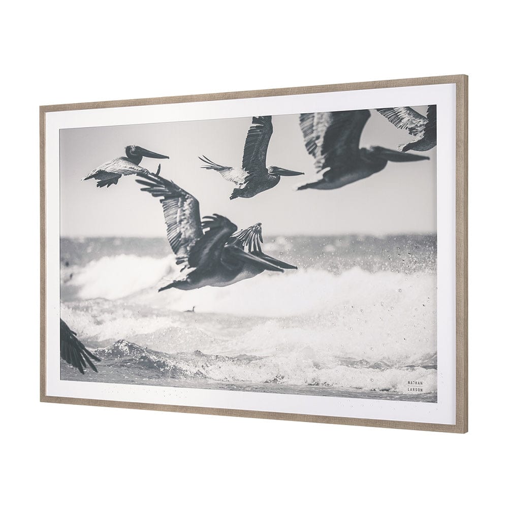 Mercana - Pelican Beach by Nathan Larson a Hand Embellished Framed Art Print Matted under Glass - 15713 view 2