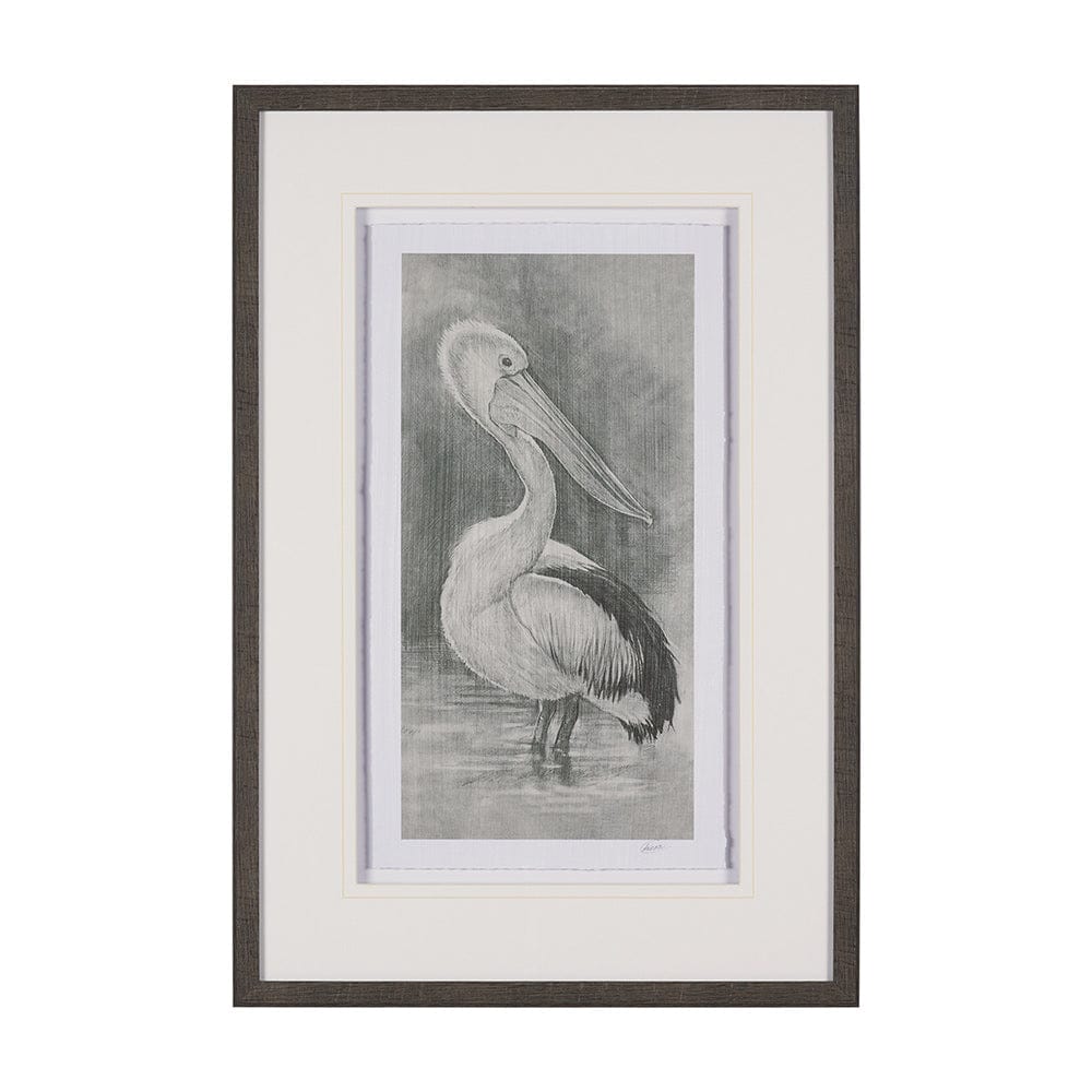 Mercana - Pelican Sketch by Mercana Studio a Hand Embellished Framed Art Print Matted under Glass - 15752 view 1