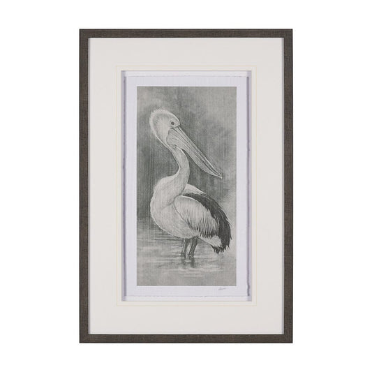 Mercana - Pelican Sketch by Mercana Studio a Hand Embellished Framed Art Print Matted under Glass - 15752 view 1