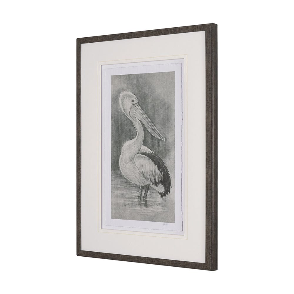 Mercana - Pelican Sketch by Mercana Studio a Hand Embellished Framed Art Print Matted under Glass - 15752 view 2