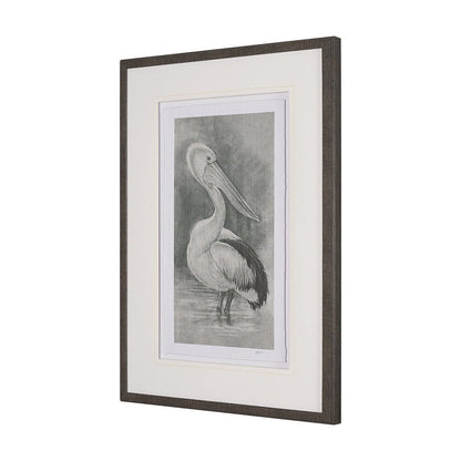 Mercana - Pelican Sketch by Mercana Studio a Hand Embellished Framed Art Print Matted under Glass - 15752 view 2