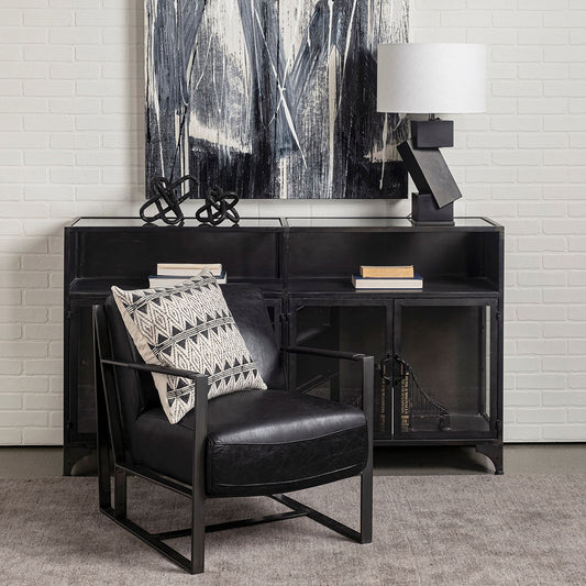 Mercana - Pender 63" L Black Metal Glass Door Display Cabinet - 50523 view 2