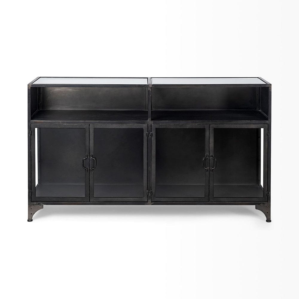 Mercana - Pender 63" L Black Metal Glass Door Display Cabinet - 50523 view 10