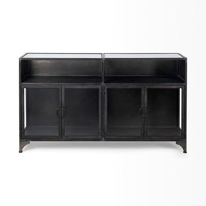 Mercana - Pender 63" L Black Metal Glass Door Display Cabinet - 50523 view 10