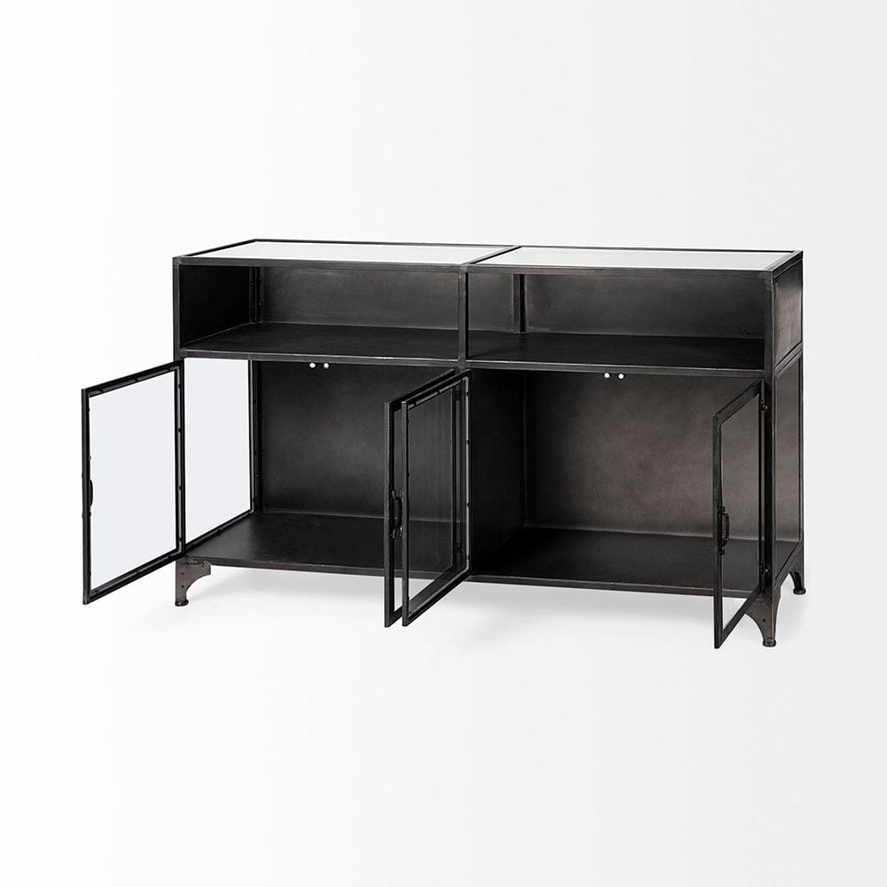 Mercana - Pender 63" L Black Metal Glass Door Display Cabinet - 50523 view 12