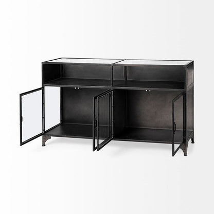 Mercana - Pender 63" L Black Metal Glass Door Display Cabinet - 50523 view 12
