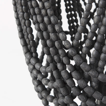 Mercana - Pendra 19.7L x 19.7W x 89.0H Black Metal Wooden Bead Three Bulb Chandelier - 69661 view 8