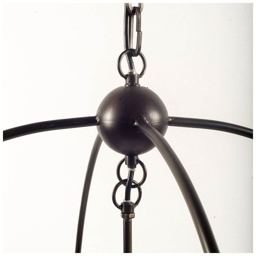 Mercana - Penhill 25"x24" Black and Wooden Three Bulb Chandelier - 65456_CLOSEOUT view 3