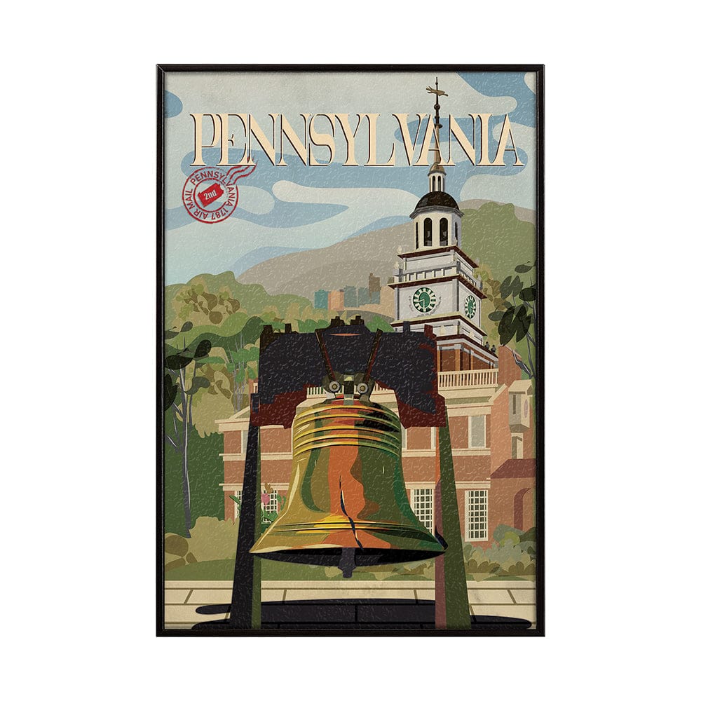Mercana - Pennsylvania Go USA SM by Mercana Studio a Hand Embellished Decograph Framed Art Print - 15745 view 1