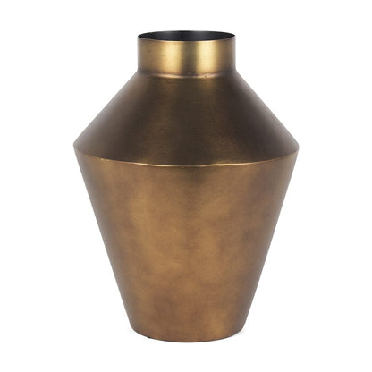 Mercana - Perrin Large Brushed Gold Metal Decorative Vase - 70666 view 1