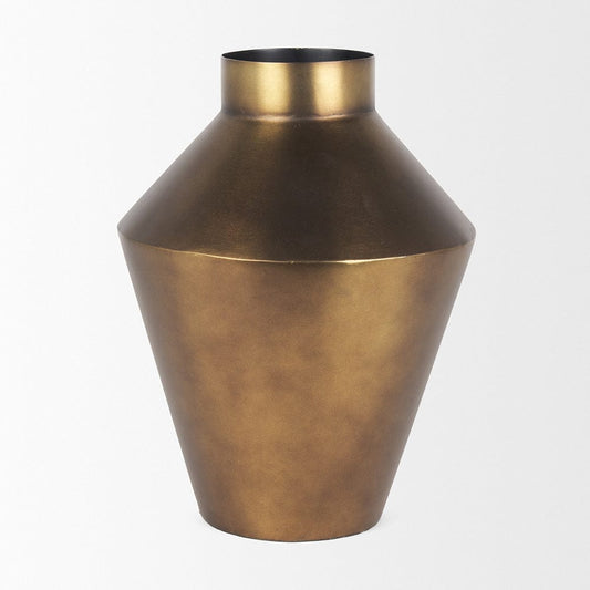 Mercana - Perrin Large Brushed Gold Metal Decorative Vase - 70666 view 2