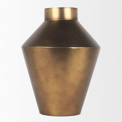 Mercana - Perrin Large Brushed Gold Metal Decorative Vase - 70666 view 3