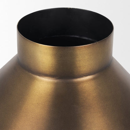Mercana - Perrin Large Brushed Gold Metal Decorative Vase - 70666 view 5