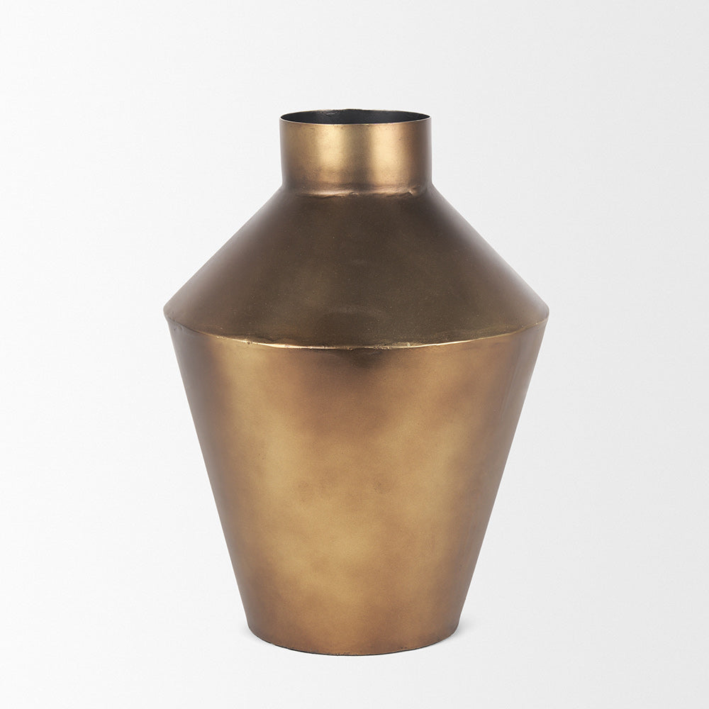 Mercana - Perrin Small Brushed Gold Metal Decorative Vase - 70667 view 2