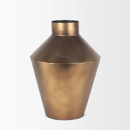 Mercana - Perrin Small Brushed Gold Metal Decorative Vase - 70667 view 2