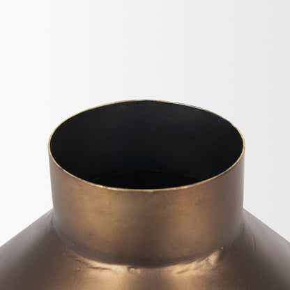 Mercana - Perrin Small Brushed Gold Metal Decorative Vase - 70667 view 4