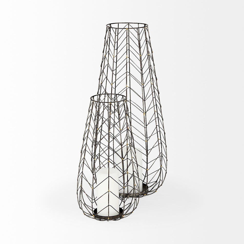 Mercana - Petiole II Large Gold Toned Metal Table Candle Holder - 68028 view 2