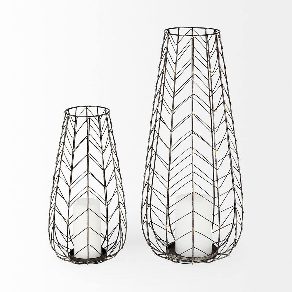 Mercana - Petiole II Large Gold Toned Metal Table Candle Holder - 68028 view 3