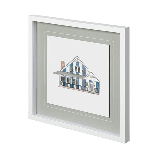 Mercana - Petit Mansion IV by Jones a Hand Embellished Textured Framed Art Print Matted under Glass - 12354 view 1