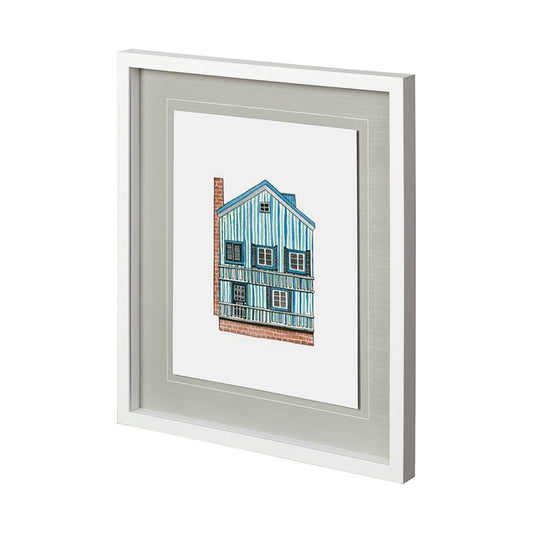 Mercana - Petit Mansion V by Jones a Hand Embellished Textured Framed Art Print Matted under Glass - 12352 view 1