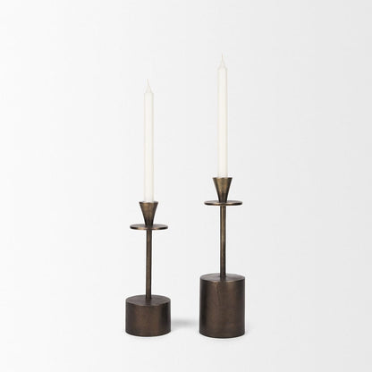 Mercana - Petria Antiqued Gold Textured Metal Taper Candle Holders - 70649 view 6