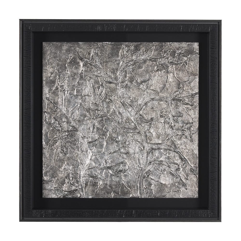 Mercana - Pewter Leaves I by Morgan McLaren a Framed Art Print Matted under Glass - 15333 view 1
