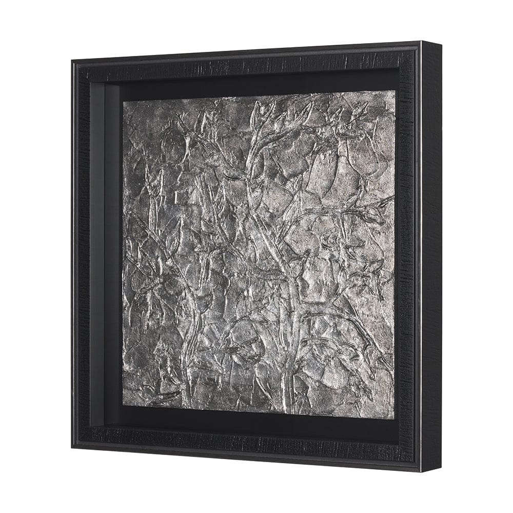 Mercana - Pewter Leaves I by Morgan McLaren a Framed Art Print Matted under Glass - 15333 view 2