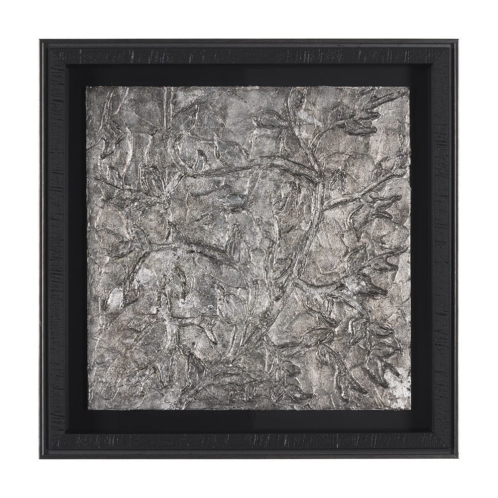 Mercana - Pewter Leaves III by Morgan McLaren a Framed Art Print Matted under Glass - 15335 view 1