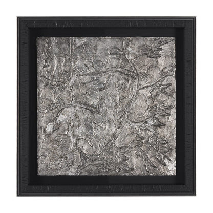 Mercana - Pewter Leaves III by Morgan McLaren a Framed Art Print Matted under Glass - 15335 view 1