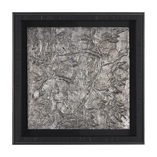 Mercana - Pewter Leaves III by Morgan McLaren a Framed Art Print Matted under Glass - 15335 view 1