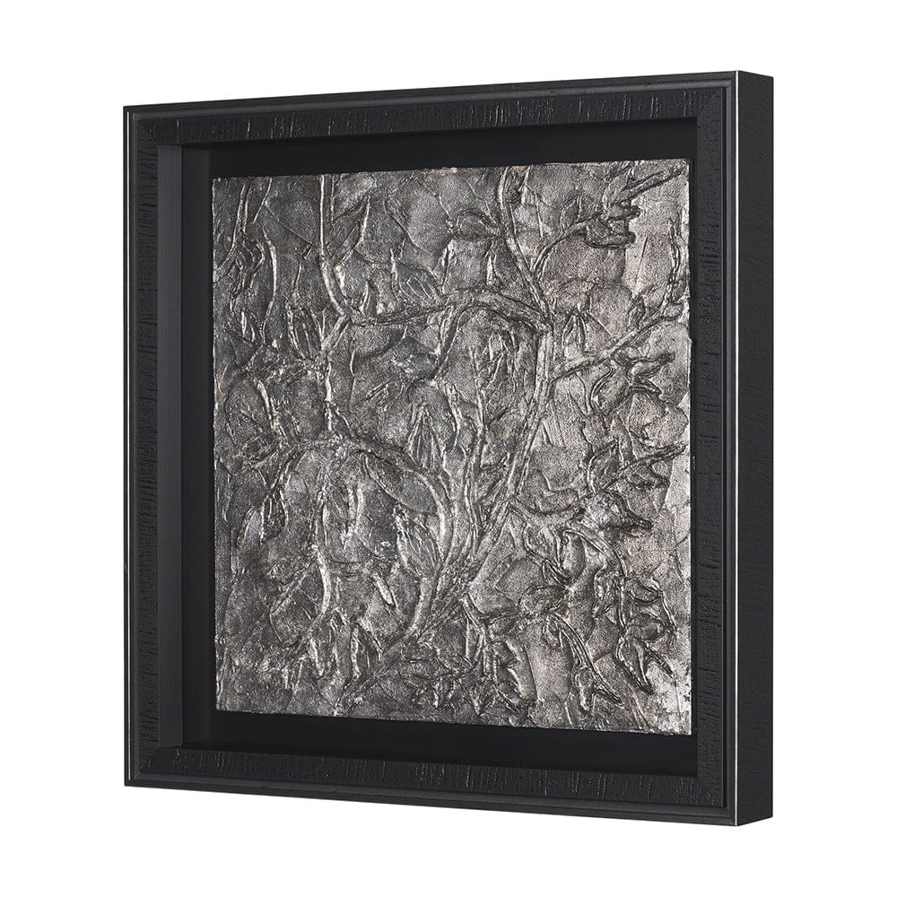 Mercana - Pewter Leaves III by Morgan McLaren a Framed Art Print Matted under Glass - 15335 view 2