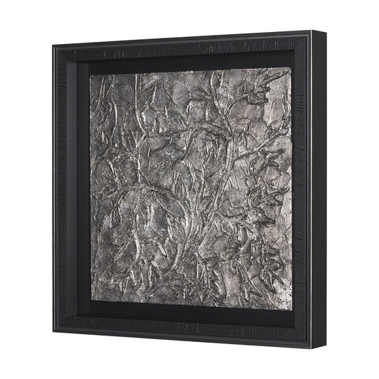 Mercana - Pewter Leaves III by Morgan McLaren a Framed Art Print Matted under Glass - 15335 view 2