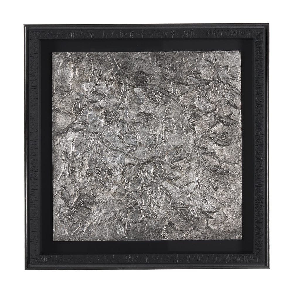 Mercana - Pewter Leaves IV by Morgan McLaren a Framed Art Print Matted under Glass - 15336 view 1