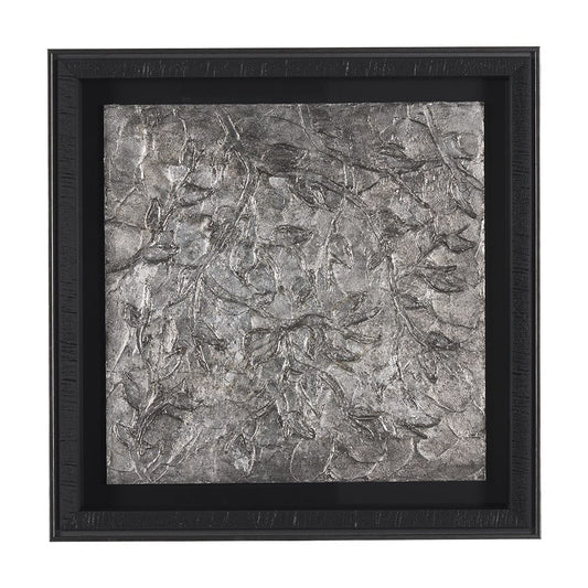 Mercana - Pewter Leaves IV by Morgan McLaren a Framed Art Print Matted under Glass - 15336 view 1