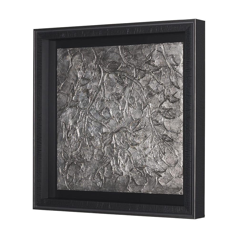 Mercana - Pewter Leaves IV by Morgan McLaren a Framed Art Print Matted under Glass - 15336 view 2