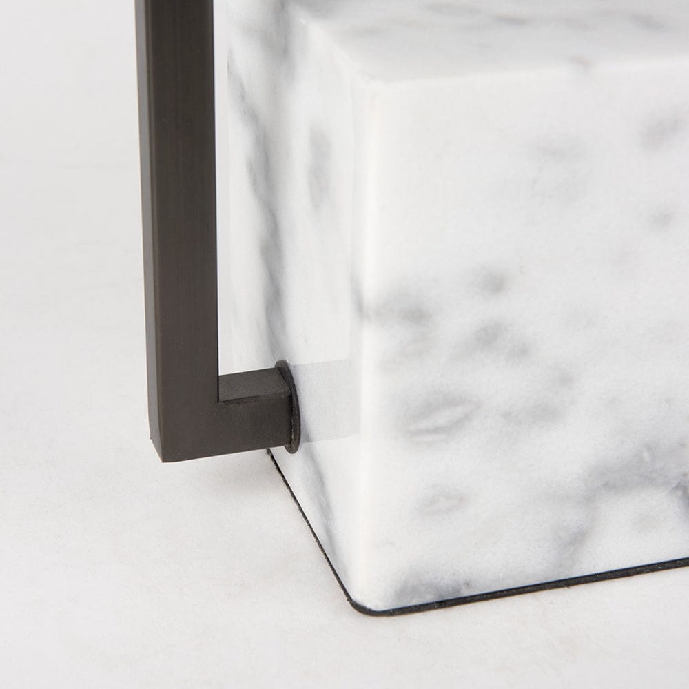 Mercana - Peyton 14.0L x 9.0W x 26.2H Black Metal W/Marble Cube and White Shade Table Lamp - 69701 view 9
