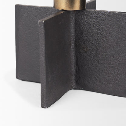 Mercana - Pia Matte Black w/ Brushed Gold Metal Taper Candleholder (Set of 2) - 70671 view 8