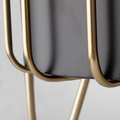 Mercana - Pianta 13 x 21 Set of Two Black Metal Insert Brass Frame Plant Stands - 67919 view 5