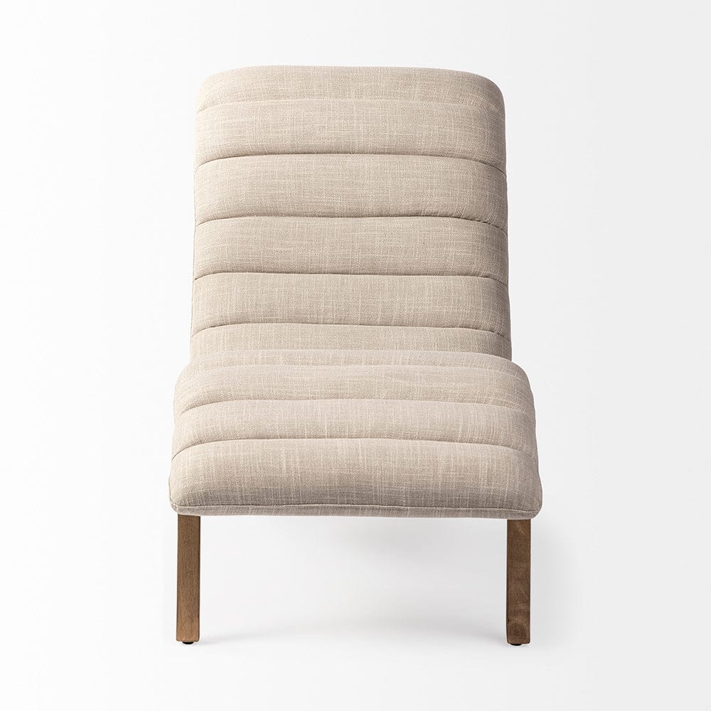 Mercana - Pierre Beige Fabric Upholstered Armless Chaise Lounge Chair - 68768_CLOSEOUT view 2