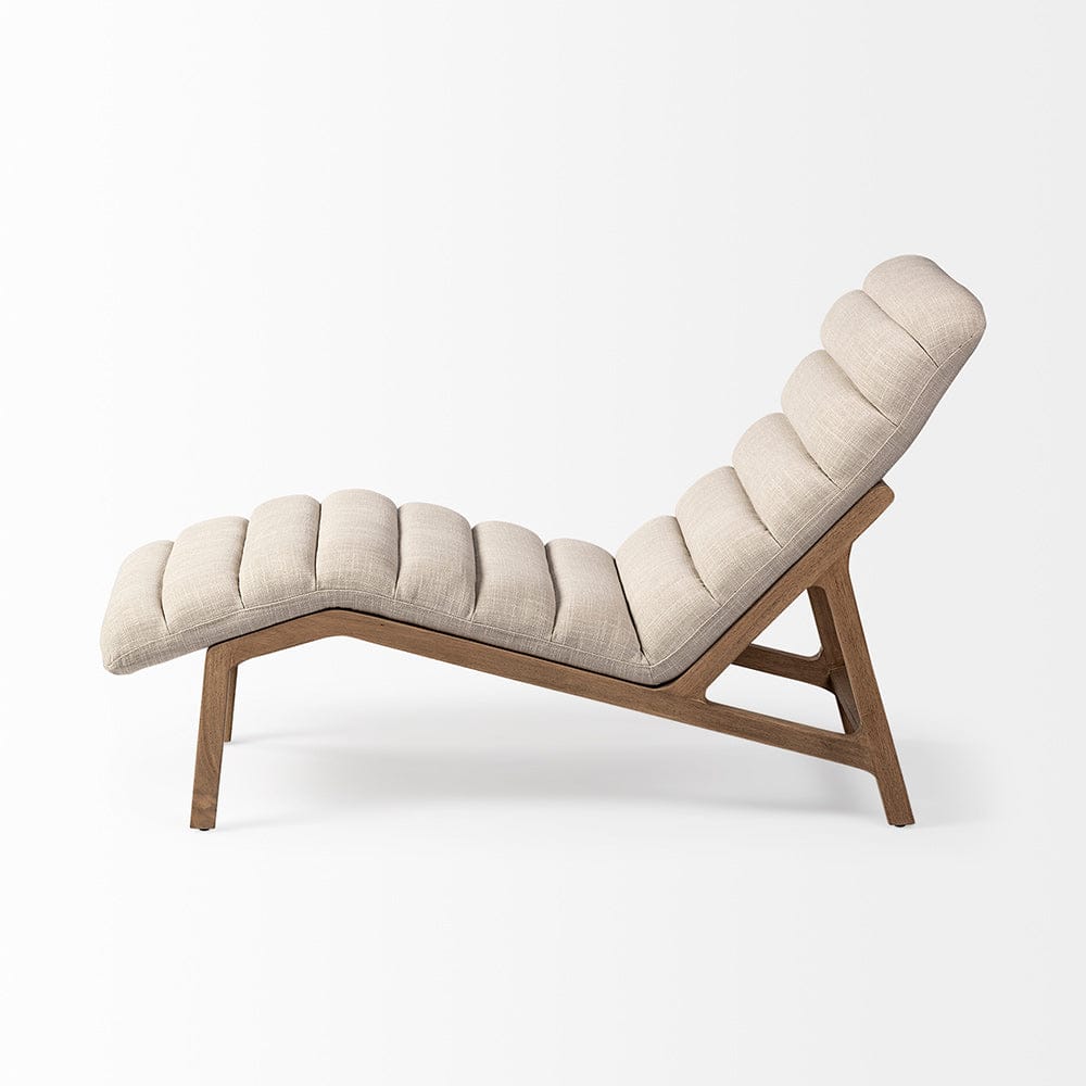 Mercana - Pierre Beige Fabric Upholstered Armless Chaise Lounge Chair - 68768_CLOSEOUT view 3