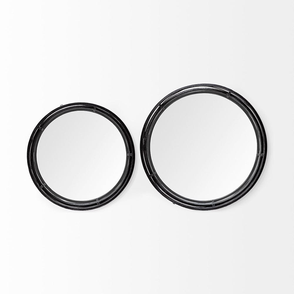 Mercana - Piers Black Metal Mirrored Round Trays (Set of 2) - 67237 view 7