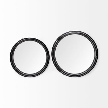 Mercana - Piers Black Metal Mirrored Round Trays (Set of 2) - 67237 view 7