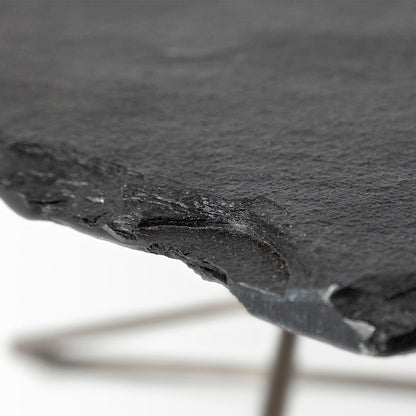 Mercana - Pinera 37"x33" Black Slate With Iron Base Coffee Table - 67802-AB view 2