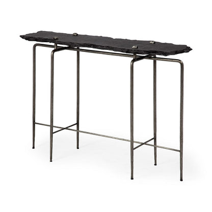 Mercana - Pinera III 49L x 17W Black Slate W/Iron Base Console Table - 67801-AB_CLOSEOUT view 1