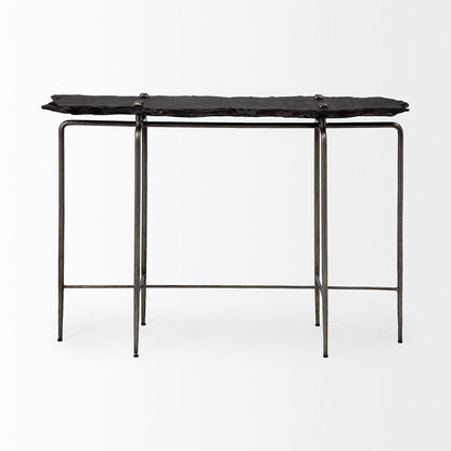 Mercana - Pinera III 49L x 17W Black Slate W/Iron Base Console Table - 67801-AB_CLOSEOUT view 3