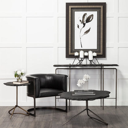 Mercana - Pinera III 49L x 17W Black Slate W/Iron Base Console Table - 67801-AB_CLOSEOUT view 4